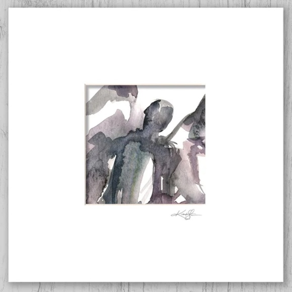 Original Angel watercolor art painting in mat, Frame ready Calling All Angels 20 - Picture 1 of 8